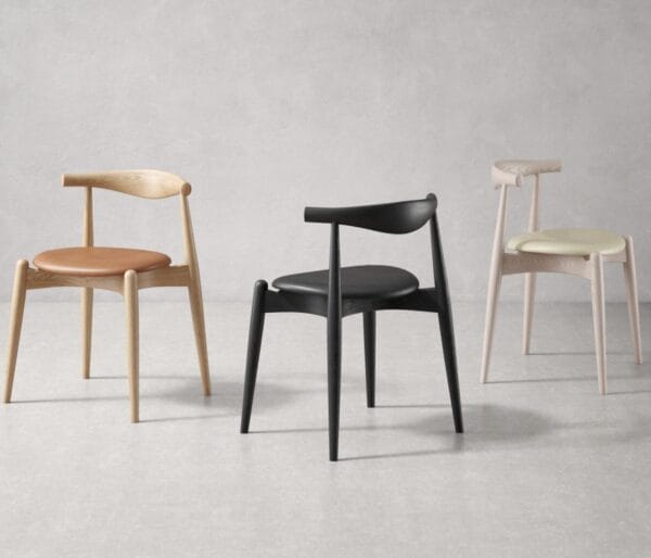 CH20, Elbow Chair, Oak Oil, FSC®Mix 70%  Leather Thor 301, CAT B (Black)